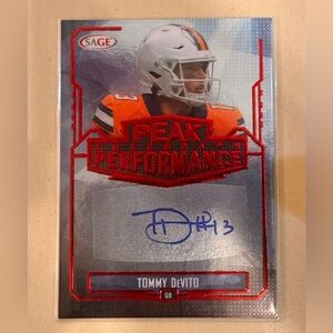2022 Sage Tommy DeVito Peak Performance Auto Rookie 
Draft Picks NY Giants